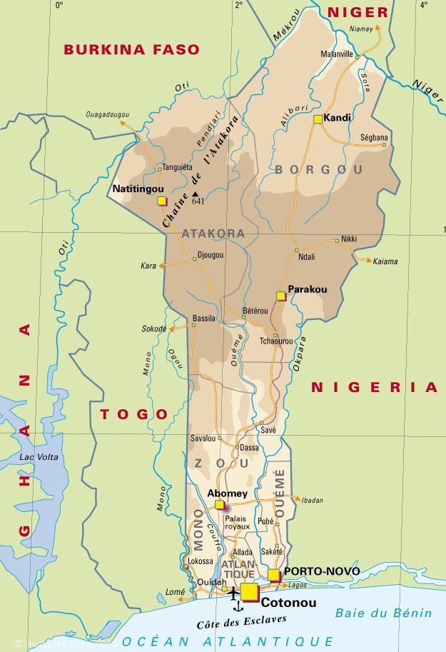 Carte du Bénin